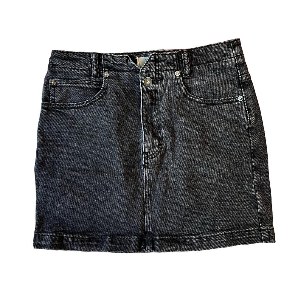 We The Free By: Free People Soft Black Denim Mini Jean Skirt Size: 27